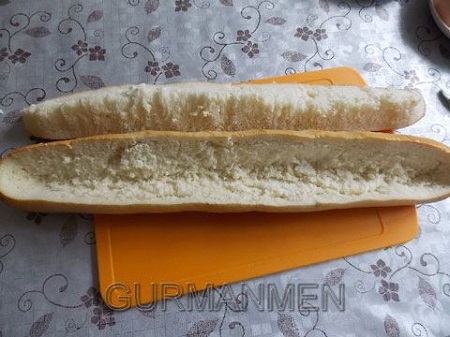 Вырезать центр багета