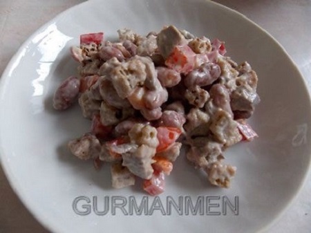 Барский салат с отварной говядиной